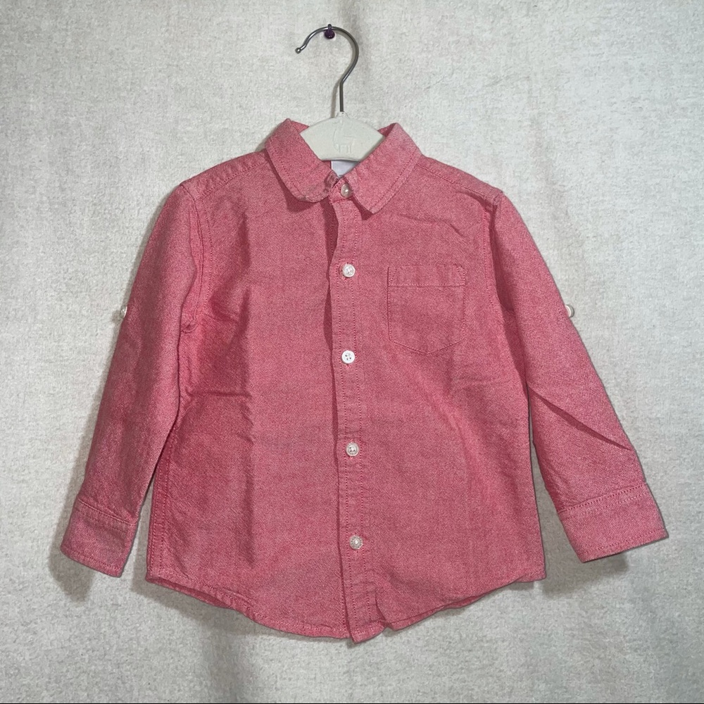 Janie and Jack baby Boy Red‎ Buttoned Down shirt size 18-24 Months